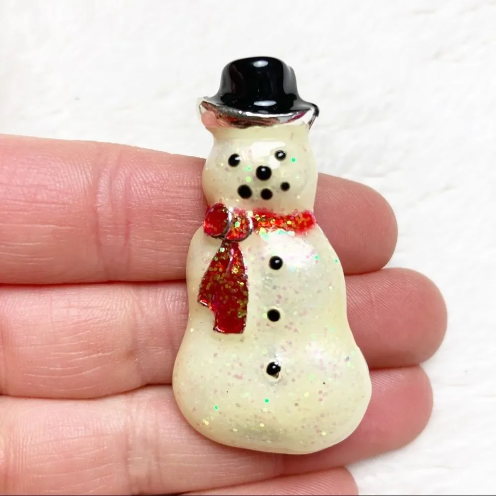 Sparkle snowman pin brooch Christmas festive